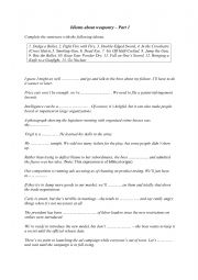 English Worksheet: Idioms about weaponry 1