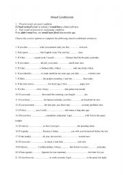 English Worksheet: Mixed Conditionals