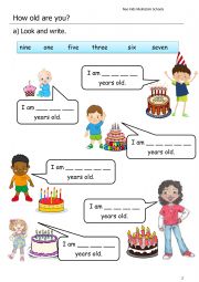 English Worksheet: How old are you?