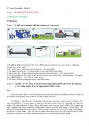 English Worksheet: describing a process, how paper is recycled