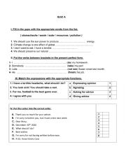 English Worksheet: QUIZ 