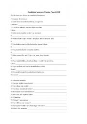 English Worksheet: Conditional sentences I II III 