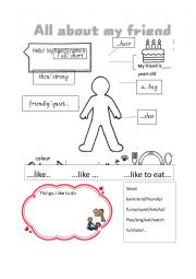 English Worksheet: my best friend