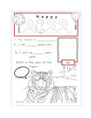 English Worksheet: new year 2022