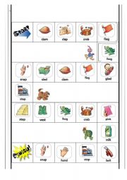 blends phonics exercise dice board game