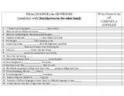 English Worksheet: COMPARE or CONTRAST