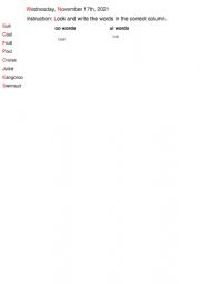 English Worksheet: phonics