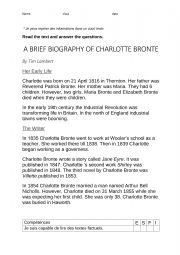 Biography Charlotte Bronte