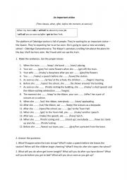 English Worksheet: An important visitor  