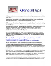 English Worksheet: General tips for IELTS success