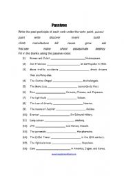 English Worksheet: Passives