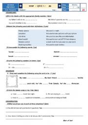 English Worksheet: Quiz 