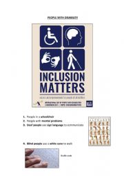 English Worksheet: People with disabilities