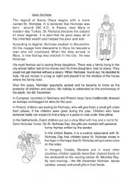 English Worksheet: Saint Nicholas