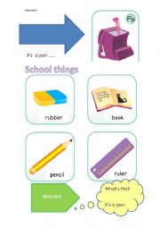 English Worksheet: school supplies