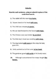 Adverbs sentences