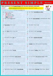 English Worksheet: Present Simple Revision - Building affirmative, negative and interrogative sentences