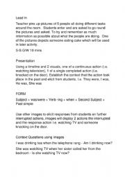 Past Continuous Interrupted Lesson Plan