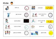 English Worksheet: Daily Routine and Time