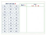 English Worksheet: Short and long a