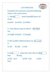 English Worksheet: Simple past