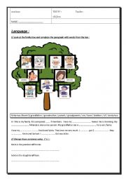 English Worksheet: 7th form tunisian test 1