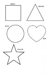English Worksheet: Colour shapes to decorate a christmas tree
