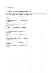 English Worksheet: Phrasal verbs