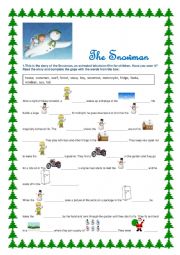 English Worksheet: The Snowman - Christmas lesson