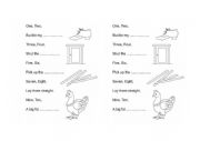 English Worksheet: One two buckle my shoe