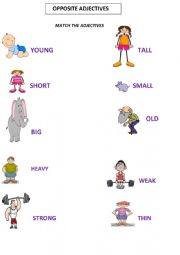 English Worksheet: opposite adjectives
