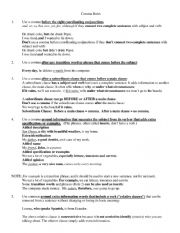 English Worksheet: Comma Rules
