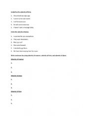 English Worksheet: Adverbs of manner, adverbs of time and adverbs of place