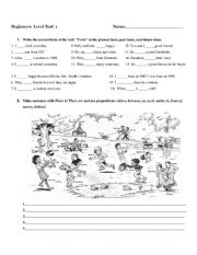 English Worksheet: Final test for Beginners