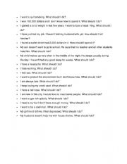 English Worksheet: Advice questions