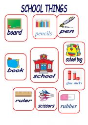 English Worksheet: School things