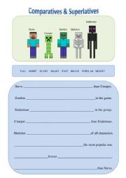 Comparatives and superlatives - Minecraft characters