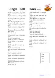 English Worksheet: JINGLE BELL ROCK LYRICS