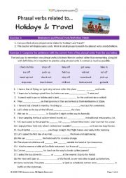 Holiday and Travel Phrasal Verbs