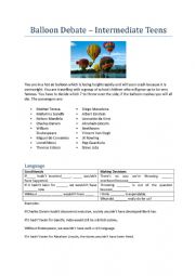 English Worksheet: debate