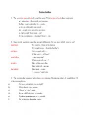 English Worksheet: Testing Spelling