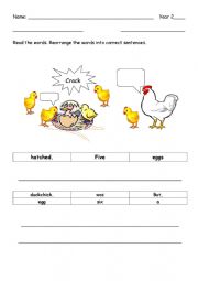 English worksheet: The Duckchick jumbled words