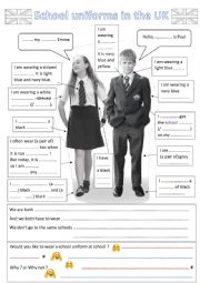 English Worksheet: British school uniform