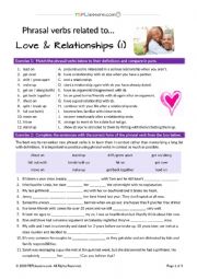 Love and Relationships Phrasal Verbs