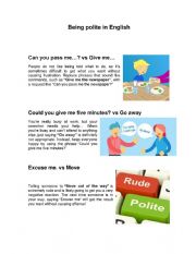 English Worksheet: Being Polite