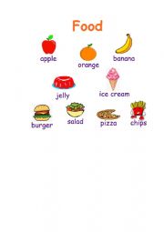 English Worksheet: Food: I like - I dislike