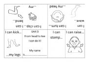 English Worksheet: From Head to Toe minibook