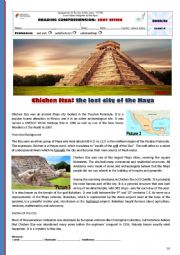 Reading comprehension: ancient cities - Chichen Itza