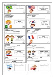 English Worksheet: Nationalities