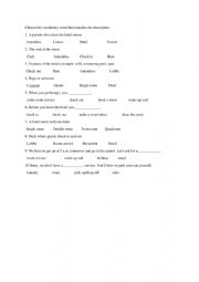 English Worksheet: Hotel Vocabulary
